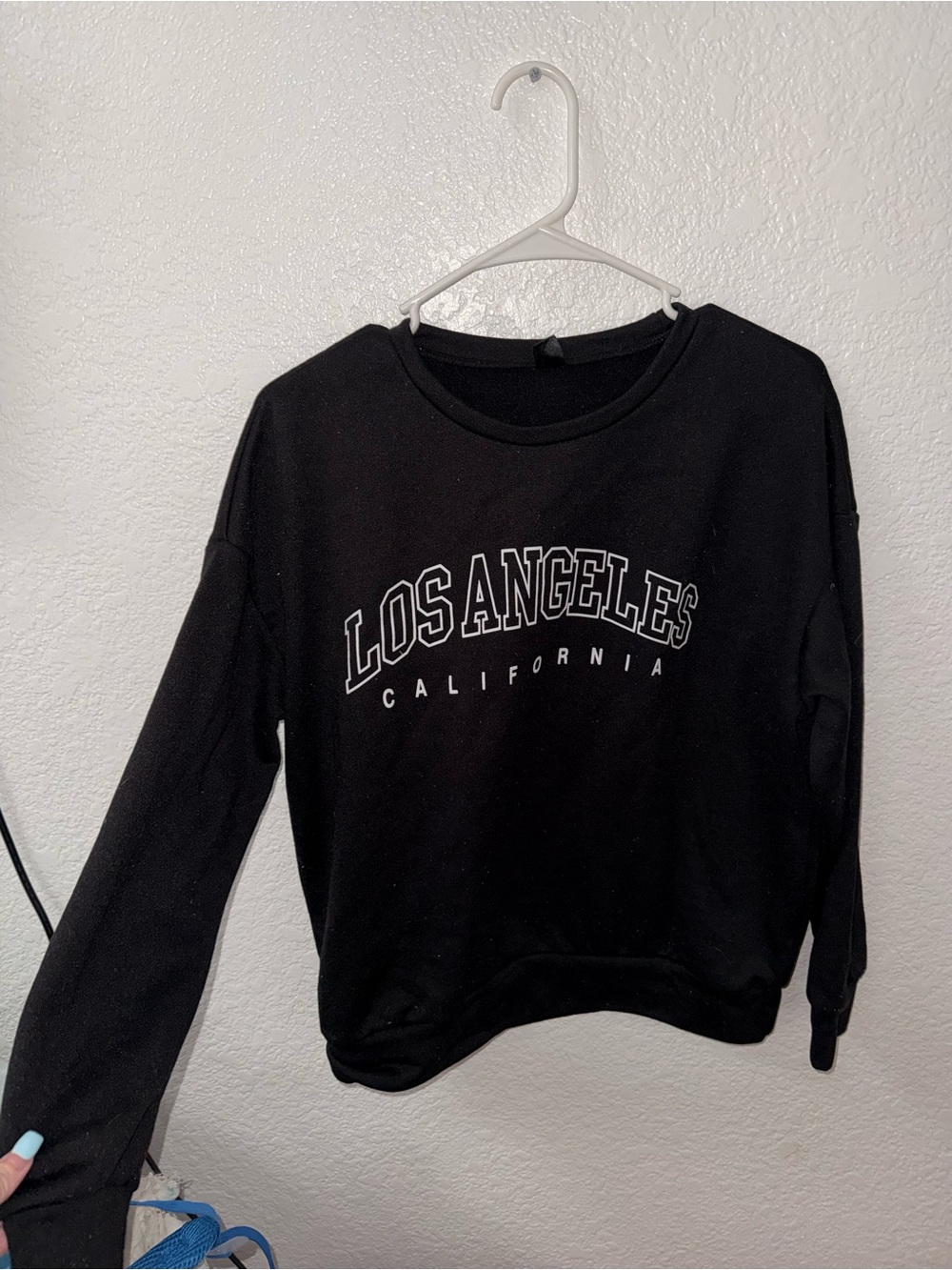 SHEIN Black Los Angeles California Crewneck Sweatshirt